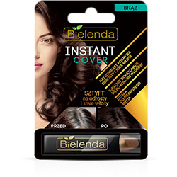 Bielenda Instant Cover brązowy sztyft na odrosty i włosy siwe