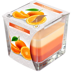 BISPOL świeca zapachowa trójkolorowa pomarańcza 1szt