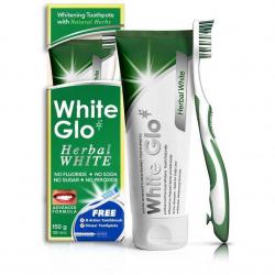 White Glo pasta do zębów 150g Herbal+ szczoteczka
