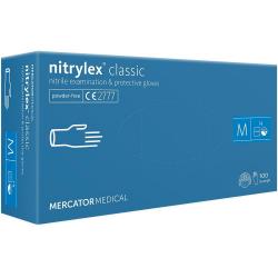 Rękawice Nitrylowe rozmiar M 100szt (bezpudrowe) Mercator Medical