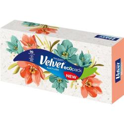 Velvet chusteczki 3-warstwowe 90 sztuk Nature kartonik