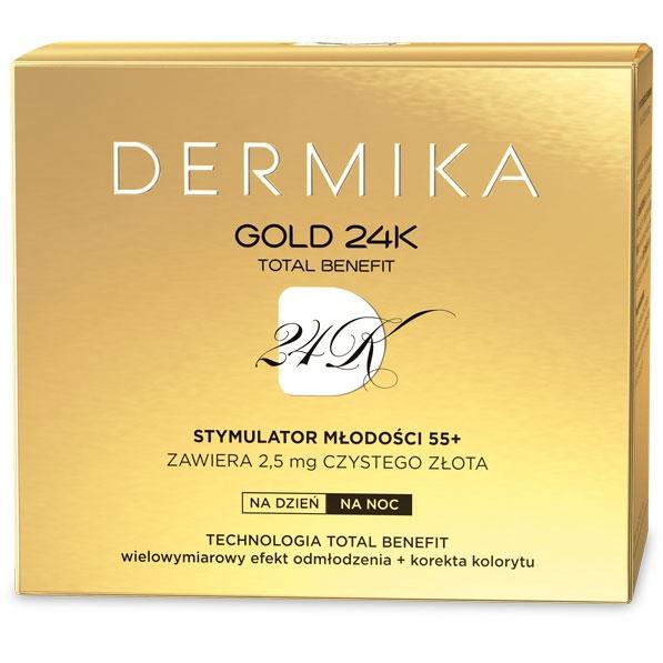 Dermika Gold 24k Total Benefit luksusowy krem Stymulator Młodości 55+ 50ml