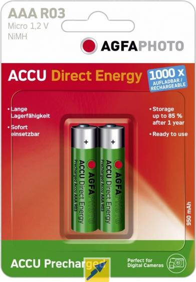 AgfaPhoto akumulatorki ACCU Direct AAA R03 1,2V 2szt