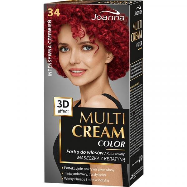 Joanna Multi Cream farba 34 intensywna czerwień