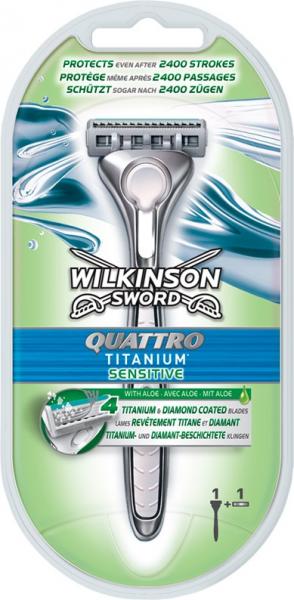 Wilkinson Quattro Titanium Sensitive maszynka + 1 wkład