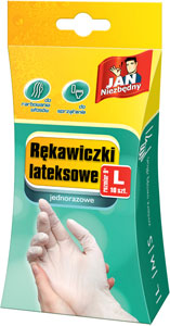 Jan Niezbędny Rękawice Lateksowe rozm. L 10 szt.