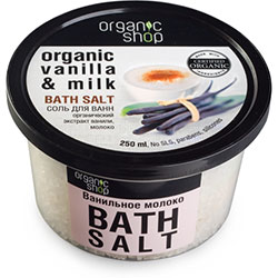 Organic Shop sól do kąpieli Wanilia i mleko 250g