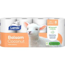 Lambi papier toaletowy, 3 warstwowy, 8 rolek Balsam Coconut