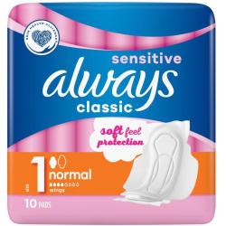 Always Classic Sensitive Normal 10 szt. podpaski