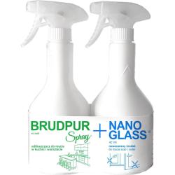 Voigt zestaw odtłuszczacz do powierzchni Brudpur VC242R 600ml + płyn do mycia szyb i luster Nano Glass VC176R 600ml