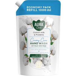 Bispol Aura zapas mydła w płynie 1L Mleczko Bawełniane i Proteiny