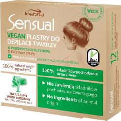 Joanna Sensual Vegan plastry do depilacji twarzy 12sztuk