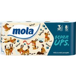 Mola Będzie UPS papier toaletowy trzywarstwowy (pieski) 8 rolek
