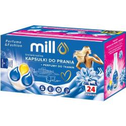 Mill kapsułki do prania uniwersalne 24szt. + perfumy do tkanin Oslo