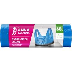 Anna Zaradna worki na śmieci T-shirt z uszami 60L/20szt. niebieskie