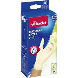 Vileda Natural Latex rękawiczki lateksowe S/M 10szt.