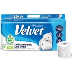 Velvet papier toaletowy 3-warstwowy Delikatnie Biały 8 sztuk