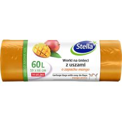 Stella worki na śmieci z uszami 60L/14szt. mango