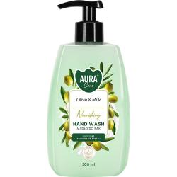 Bispol Aura mydło w płynie 500ml Oliwka i Mleko dozownik