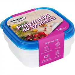 Grosik pojemnik do żywności plastikowy 740ml 3 sztuki