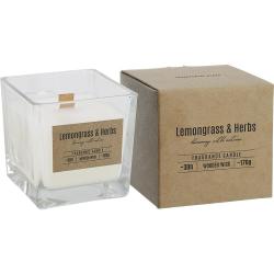 Bispol świeca z drewnianym knotem Lemongrass & Herbs zapachowa