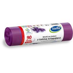 Stella worki LDPE 90L/10szt. lawendowe