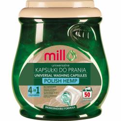 Mill kapsułki do prania 4w1 uniwersalne 50szt. Konopie Polskie