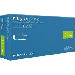 Rękawice Nitrylowe rozmiar S 100szt (bezpudrowe) Mercator Medical