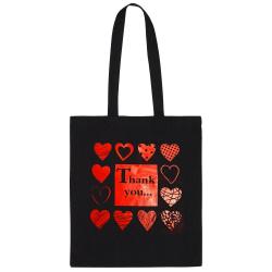 GAM torba na zakupy Bawełna 38x42cm Thank You czarna