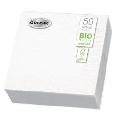 Grosik serwetki 33x33cm 2W, 50szt. białe