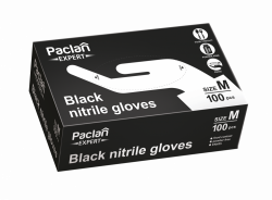 Paclan rękawice nitrylowe „M” 100 sztuk czarne