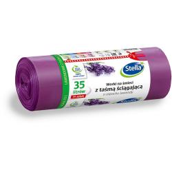 Stella worki na śmieci LDPE 35L/15szt. lawendowe