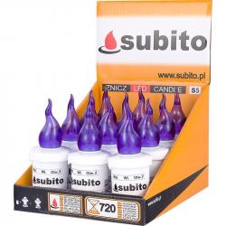 Subito S5 wkład do zniczy LED Fioletowy 12 sztuk