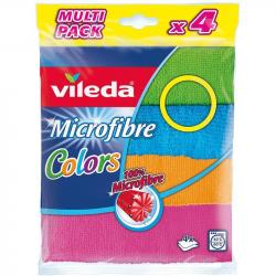 Vileda Microfibre Colors ściereczki z mikrofibry kolorowe 4 sztuki