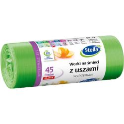 Stella worki na śmieci z uszami 45L/20szt. zielone