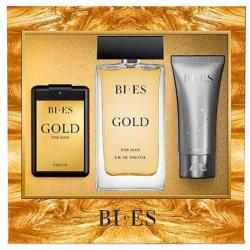 Bi-es zestaw męski Gold (woda + żel pod prysznic + perfuma)