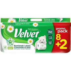 Velvet papier toaletowy 3-warstwowy Camomile & Aloe 10 sztuk 150 listków