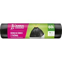 Anna Zaradna worki na śmieci z taśmą 60L/10szt. czarne