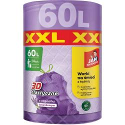 Jan Niezbędny worki na śmieci LD 3D lawendowe 60L/24szt.