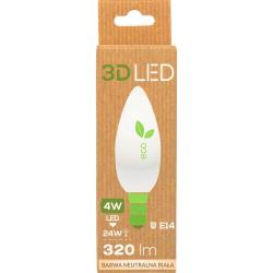 3D LED żarówka E-14 4W biała