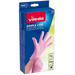 Vileda Simple rękawiczki TPE 100 sztuk S/M