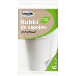 Grosik kubki papierowe białe 250ml 6 sztuk
