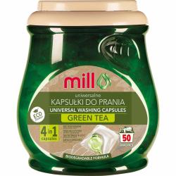 Mill kapsułki do prania 4w1 uniwersalne 50szt. Zielona Herbata