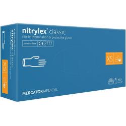 Rękawice Nitrylowe rozmiar XS 100szt (bezpudrowe) Mercator Medical