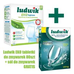 Ludwik Pakiet tabletki do zmywarek 80 sztuk + sól do zmywarek 1,5kg
