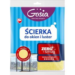 Gosia ścierka do okien i luster z mikrofibry 29x29cm żółta