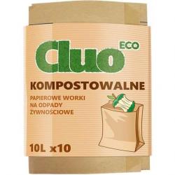Cluo Eco worki na śmieci papierowe 10L/10szt. kompostowalne