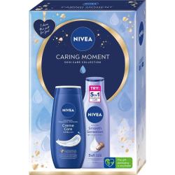 Nivea zestaw Caring Moment mleczko do ciała + żel pod prysznic