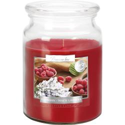 Bispol świeca zapachowa-słoik Raspberry-White Lavender