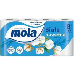 Mola papier toaletowy dwuwarstwowy Bawełniana Biel 8szt.